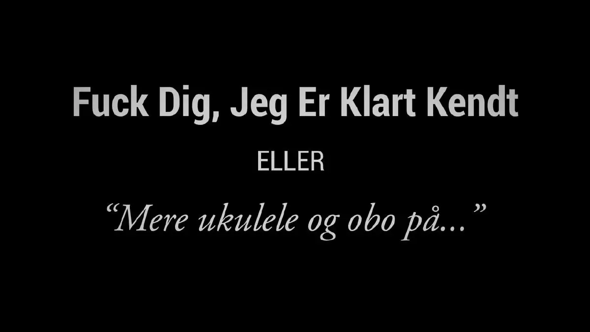 Fuck dig, jeg er Klart Kendt